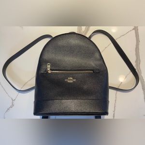 Black Leather Coach Backpack